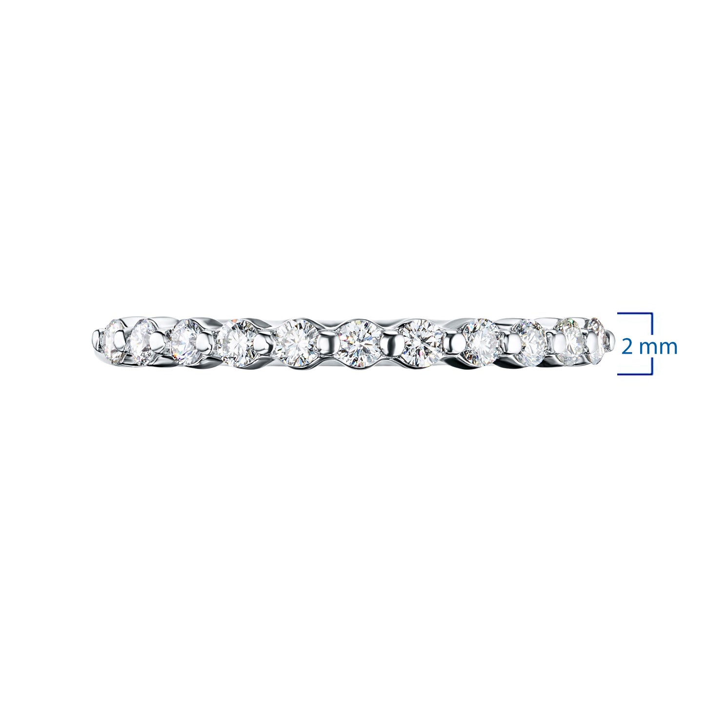 14K White Gold Ring with 11 Round-Cut Lab-Created Diamonds 0.265 CT.TW