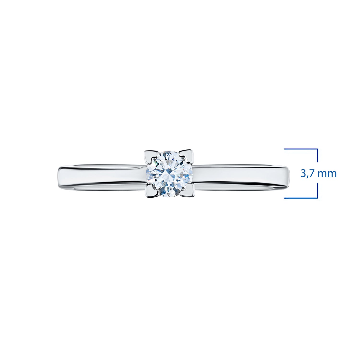 14K White Gold Ring with 1 Round-Cut Lab-Created Diamond 0.561 CT.TW