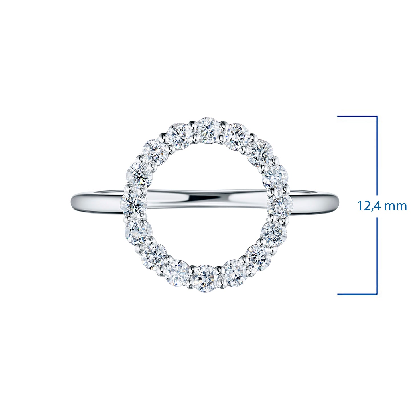 Sterling Silver Ring with 16 Round-Cut Lab-Created Diamonds 0.429 CT.TW