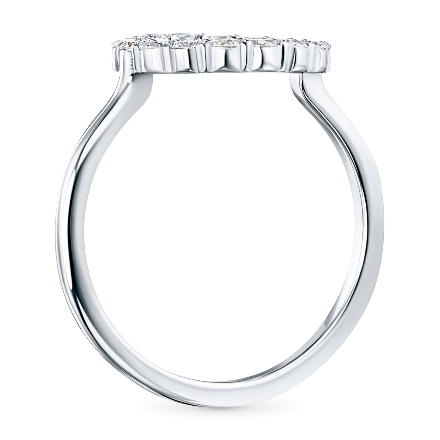 Sterling Silver Ring with 16 Round-Cut Lab-Created Diamonds 0.429 CT.TW