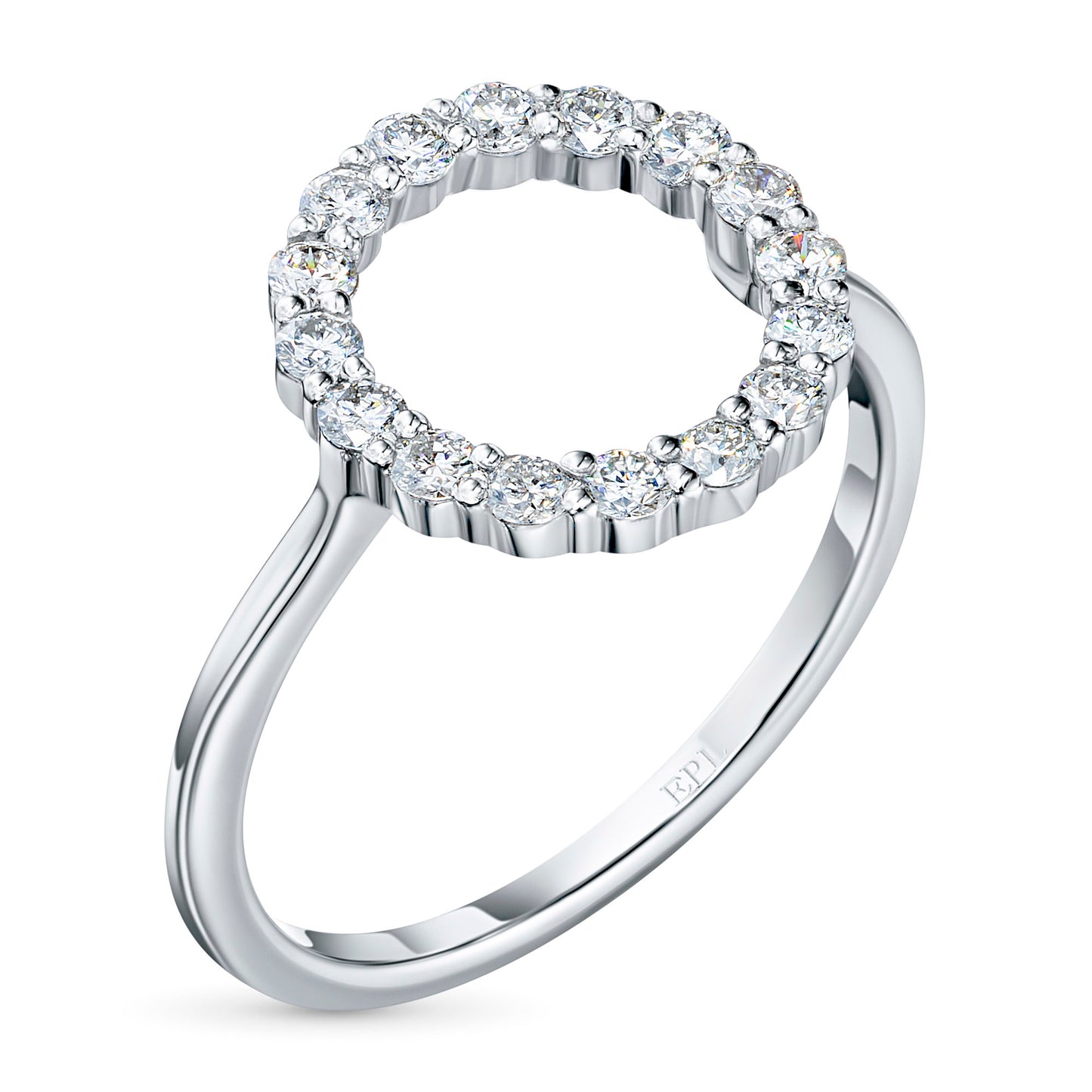 Sterling Silver Ring with 16 Round-Cut Lab-Created Diamonds 0.429 CT.TW