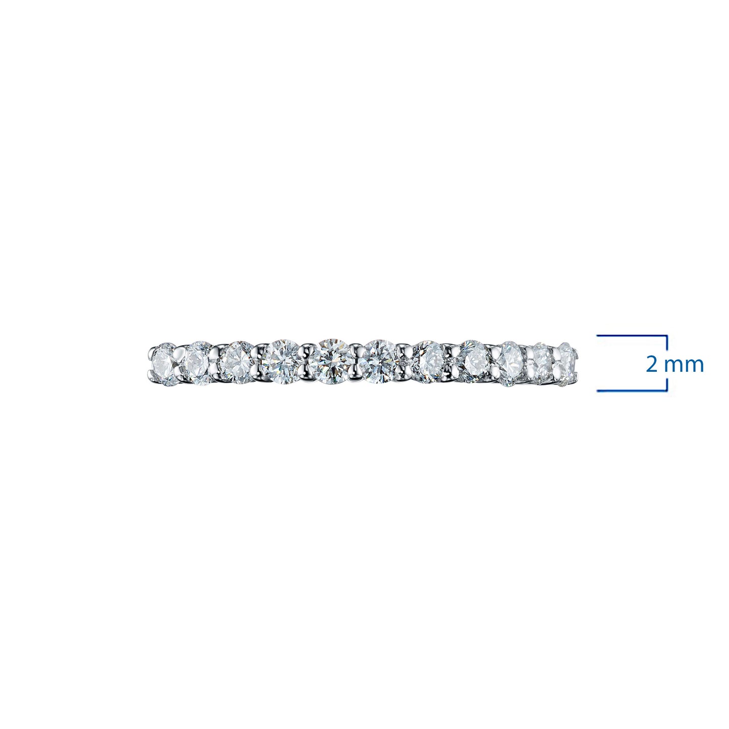 14K White Gold Ring with 11 Round-Cut Lab-Created Diamonds 0.247 CT.TW