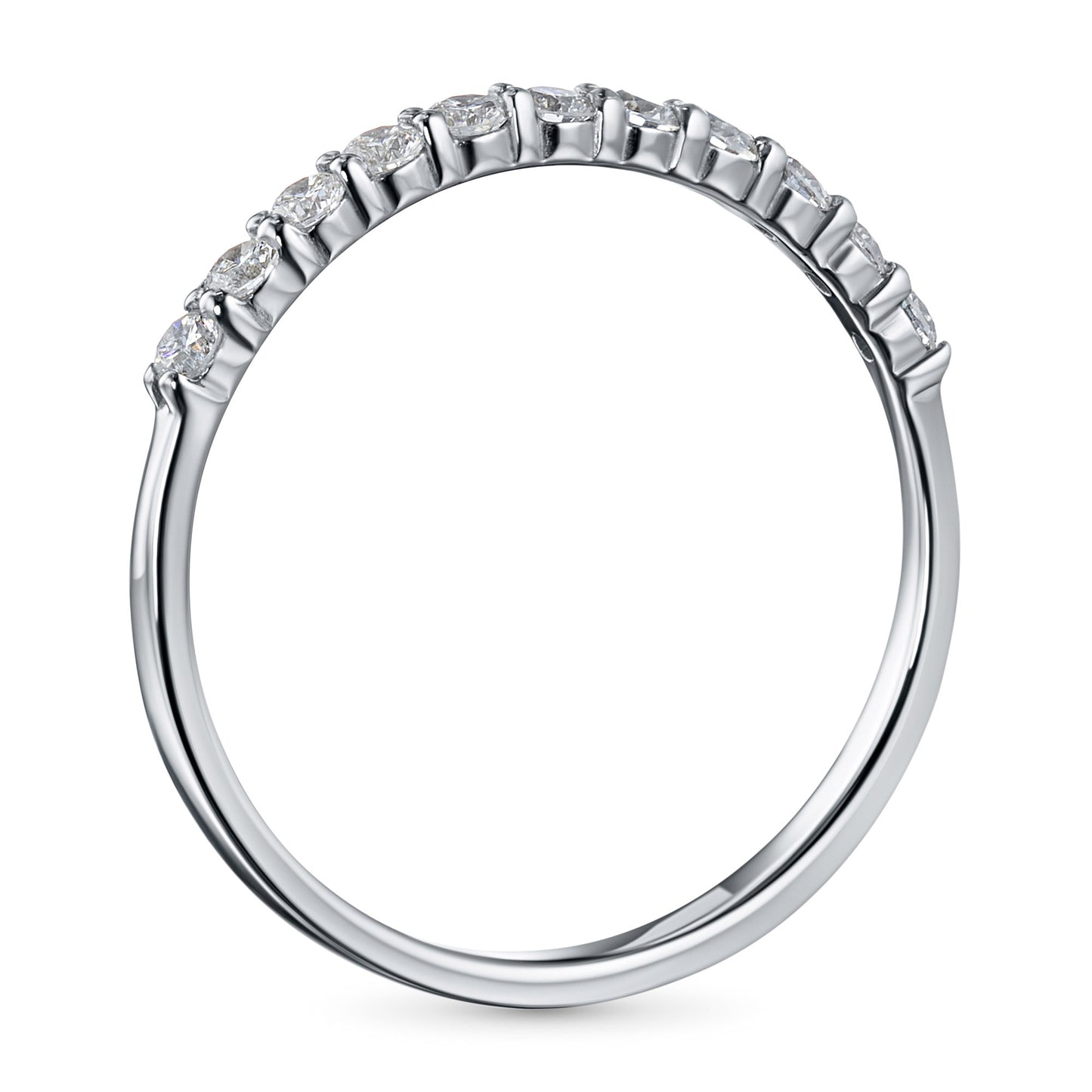 14K White Gold Ring with 11 Round-Cut Lab-Created Diamonds 0.247 CT.TW