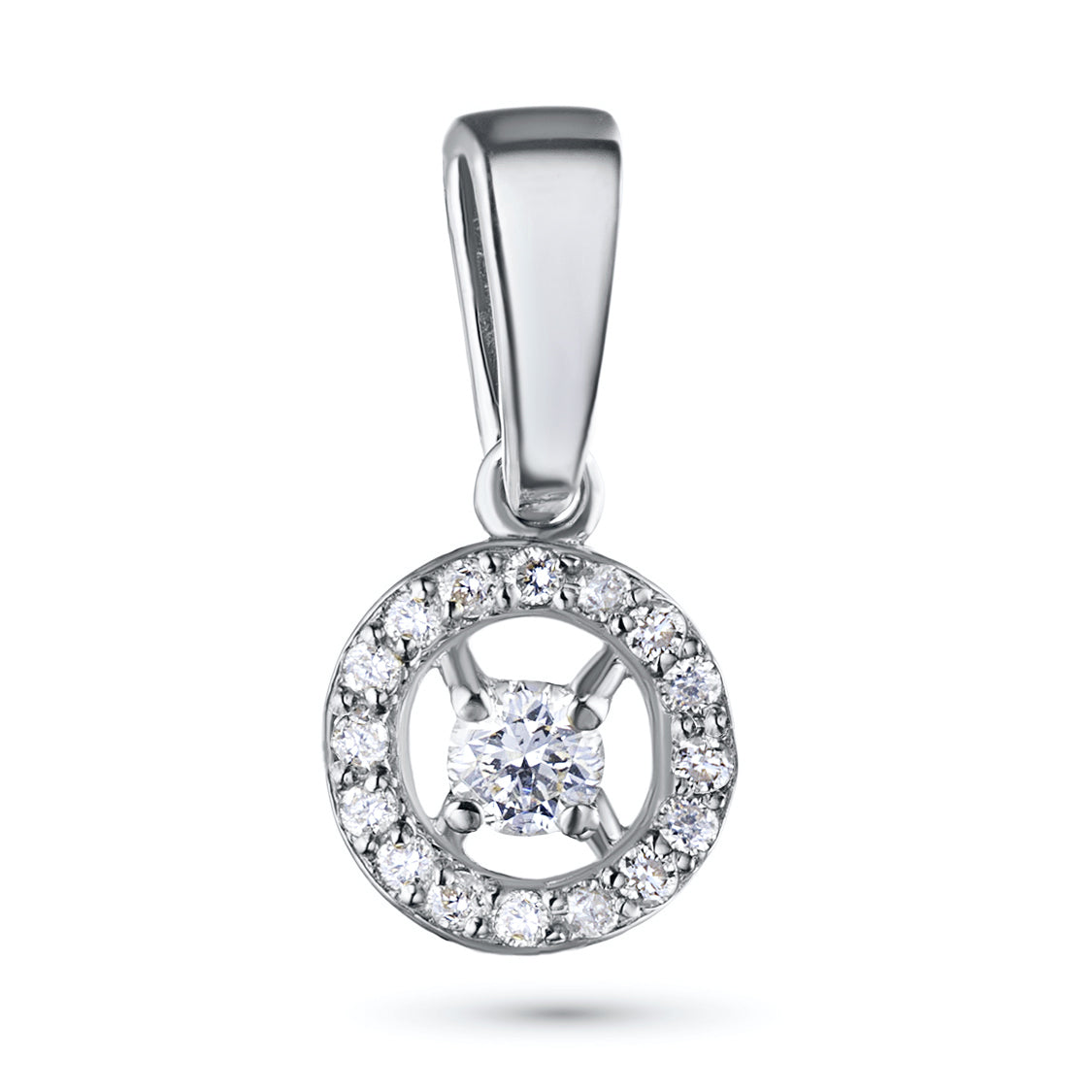 Sterling Silver Pendant with 17 Round-Cut Lab-Created Diamonds 0.173 CT.TW