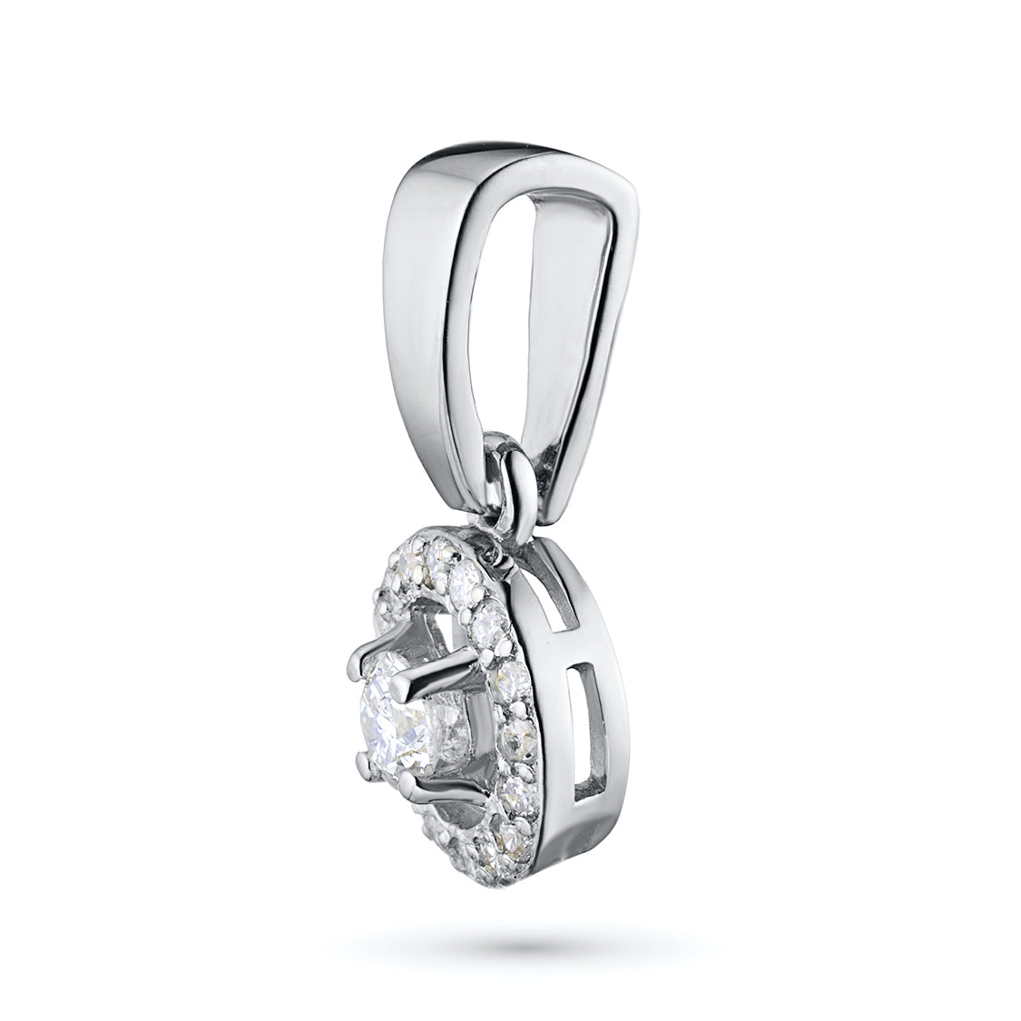 Sterling Silver Pendant with 17 Round-Cut Lab-Created Diamonds 0.173 CT.TW