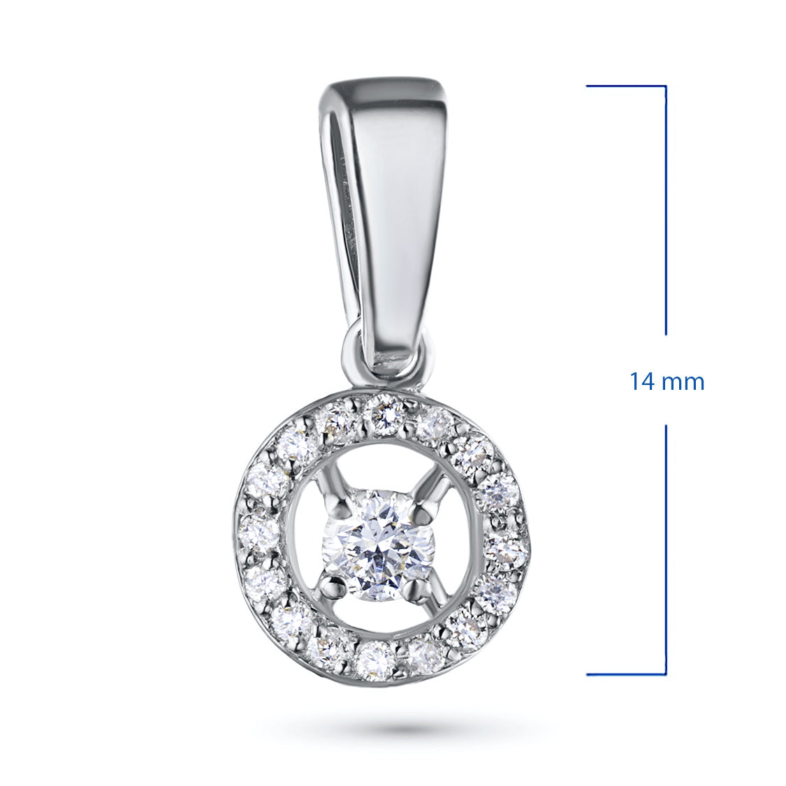 Sterling Silver Pendant with 17 Round-Cut Lab-Created Diamonds 0.173 CT.TW