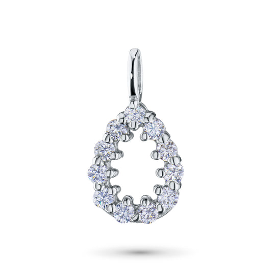 Sterling Silver Pendant with 11 Round-Cut Lab-Created Diamonds 0.315 CT.TW