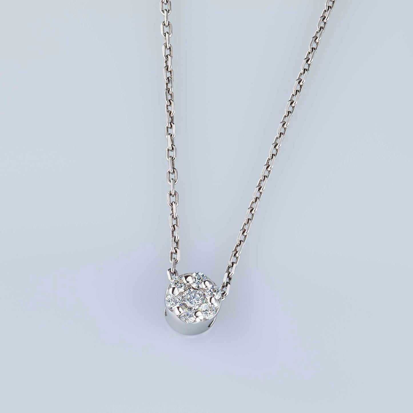 Sterling Silver Pendant with 7 Round-Cut Lab-Created Diamonds 0.18 CT.TW