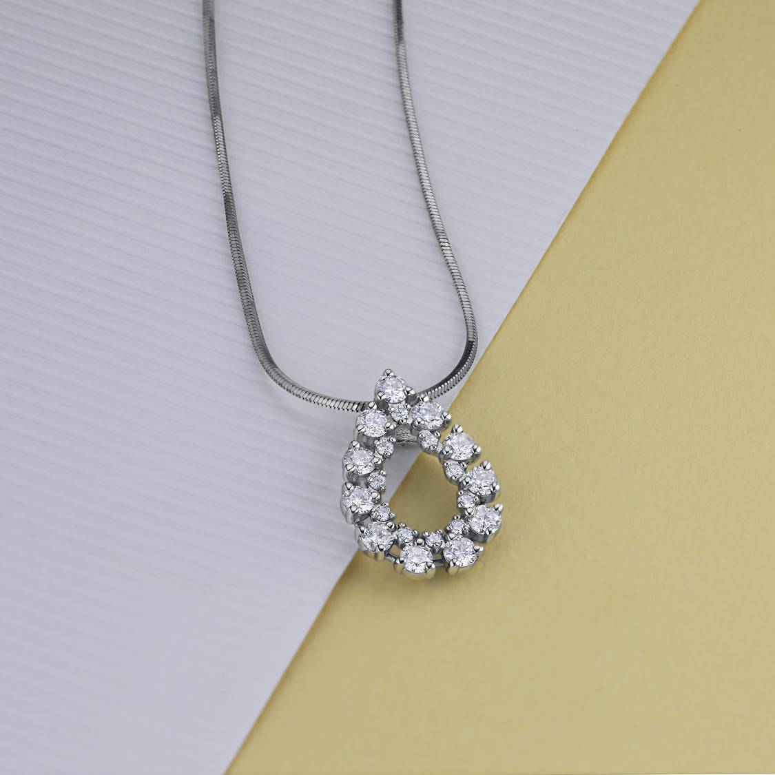 Sterling Silver Pendant with 21 Round-Cut Lab-Created Diamonds 0.975 CT.TW