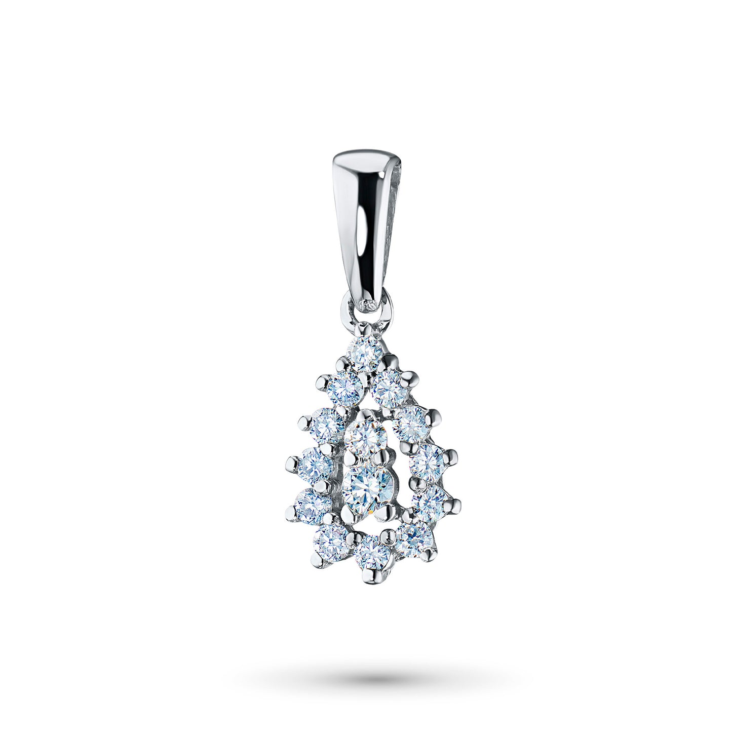 Sterling Silver Pendant with 14 Round-Cut Lab-Created Diamonds 0.219 CT.TW