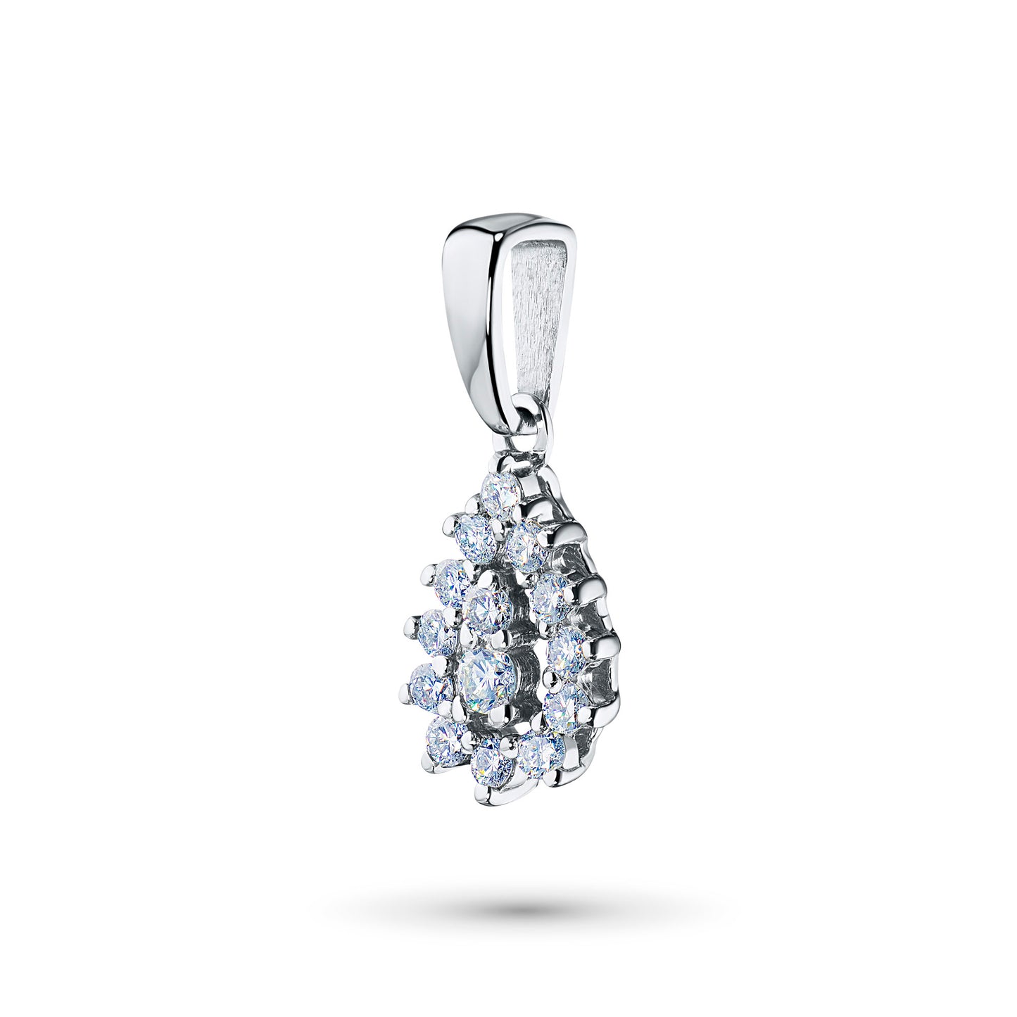 Sterling Silver Pendant with 14 Round-Cut Lab-Created Diamonds 0.219 CT.TW