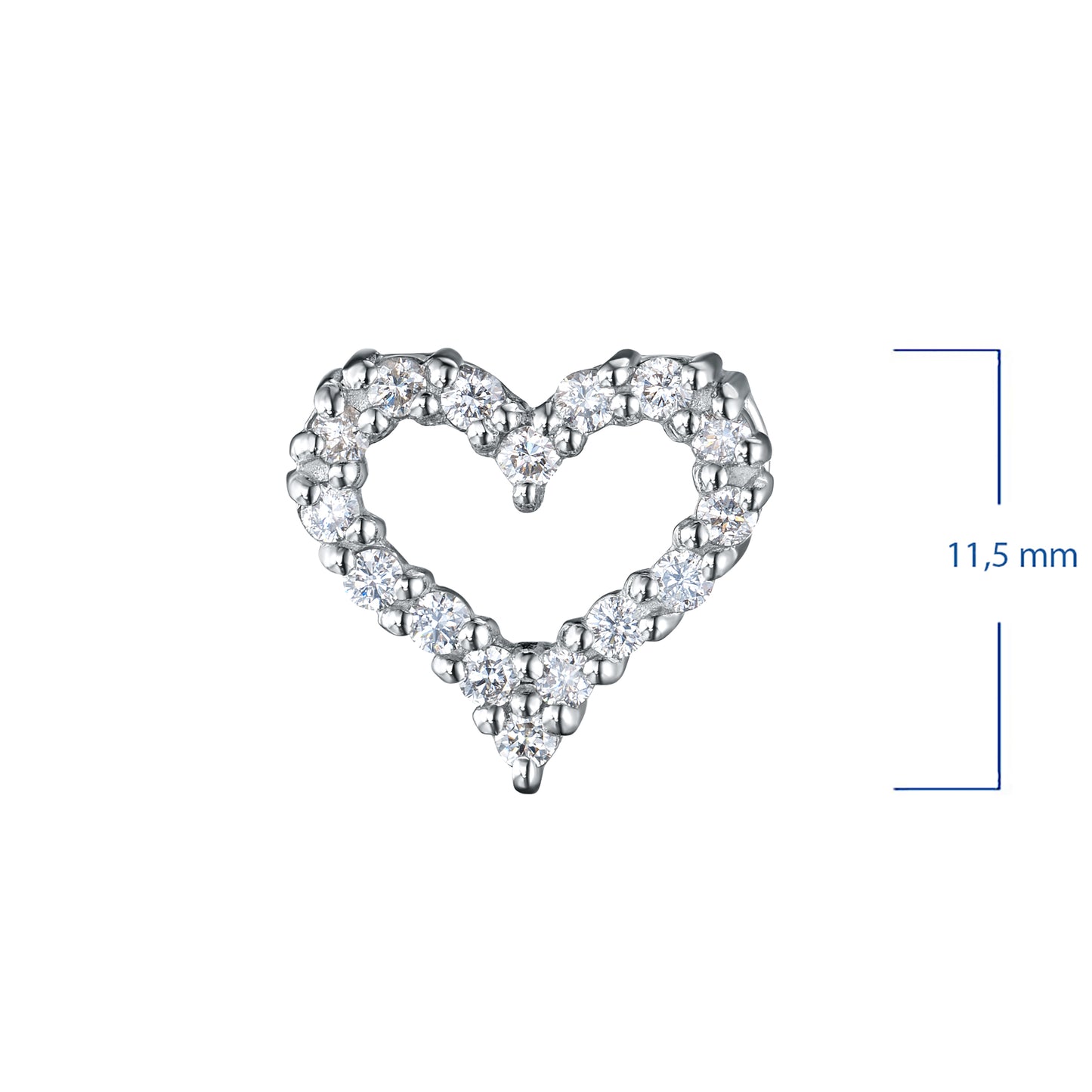 Sterling Silver Pendant with 16 Round-Cut Lab-Created Diamonds 0.237 CT.TW