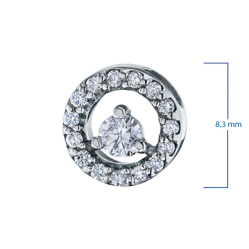 Sterling Silver Pendant with 16 Round-Cut Lab-Created Diamonds 0.383 CT.TW