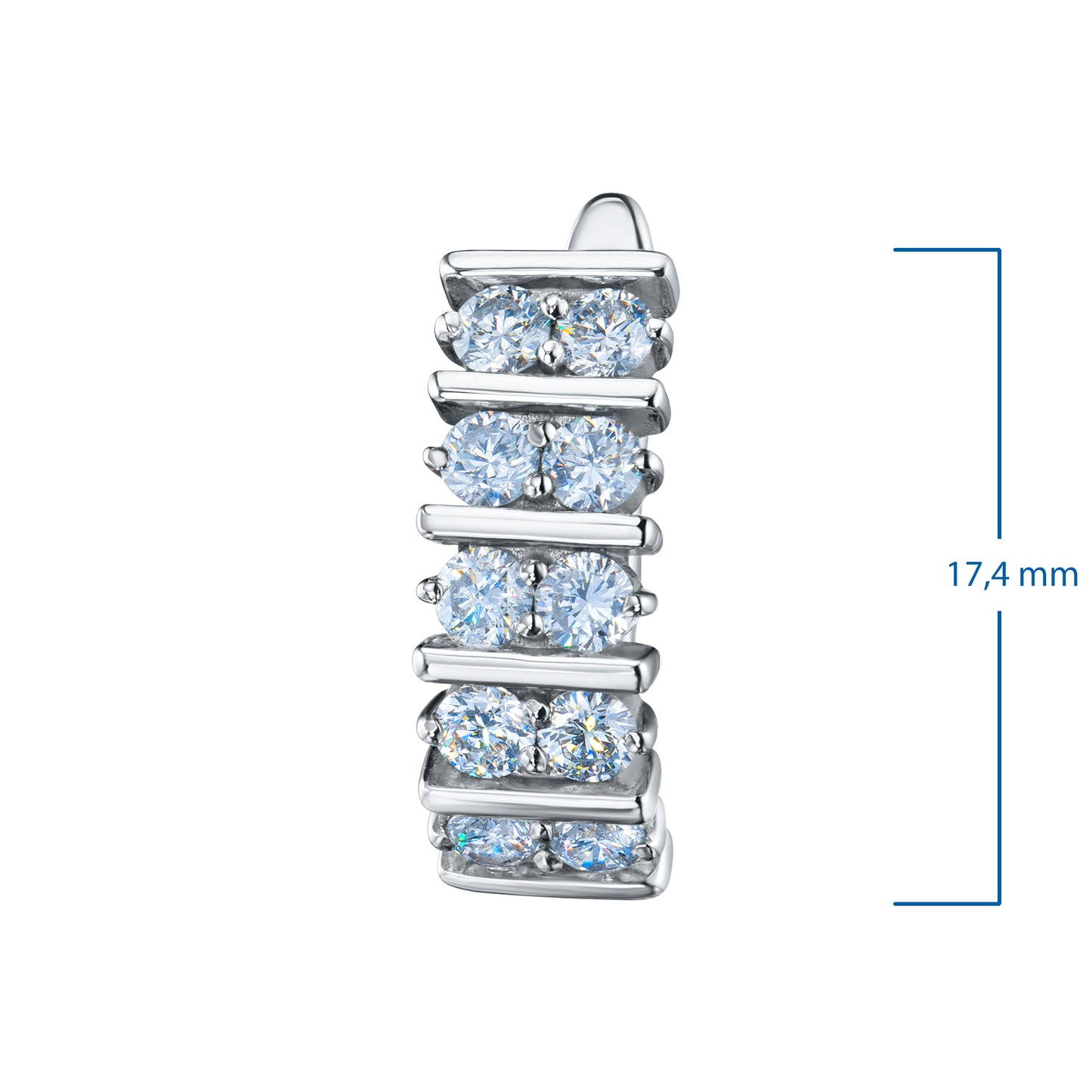 14K White Gold Earrings with 20 Round-Cut Lab-Created Diamonds 1.373 CT.TW