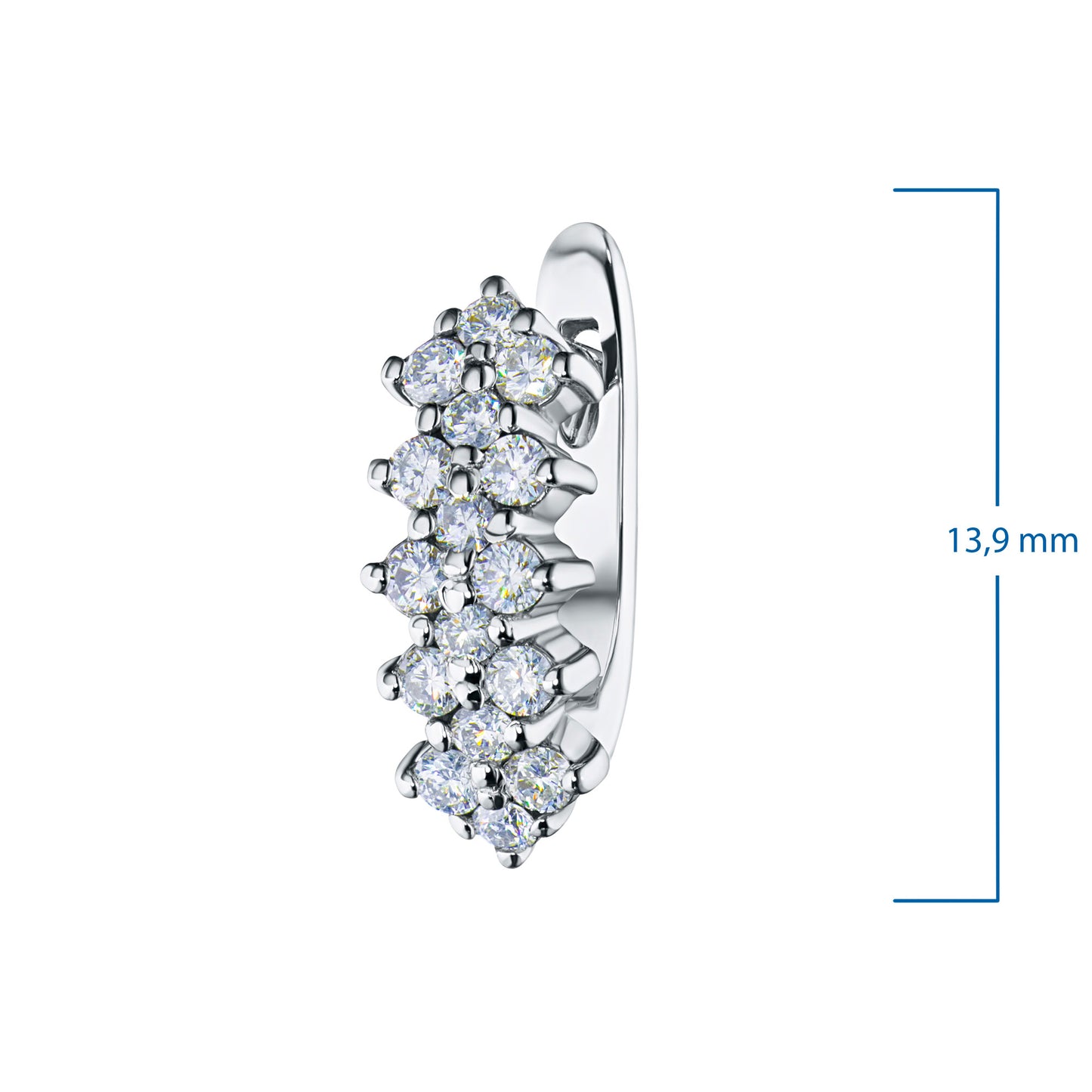 Sterling Silver Earrings with 32 Round-Cut Lab-Created Diamonds 0.807 CT.TW