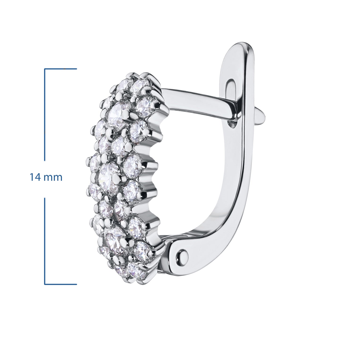 Sterling Silver Earrings with 46 Round-Cut Lab-Created Diamonds 0.466 CT.TW