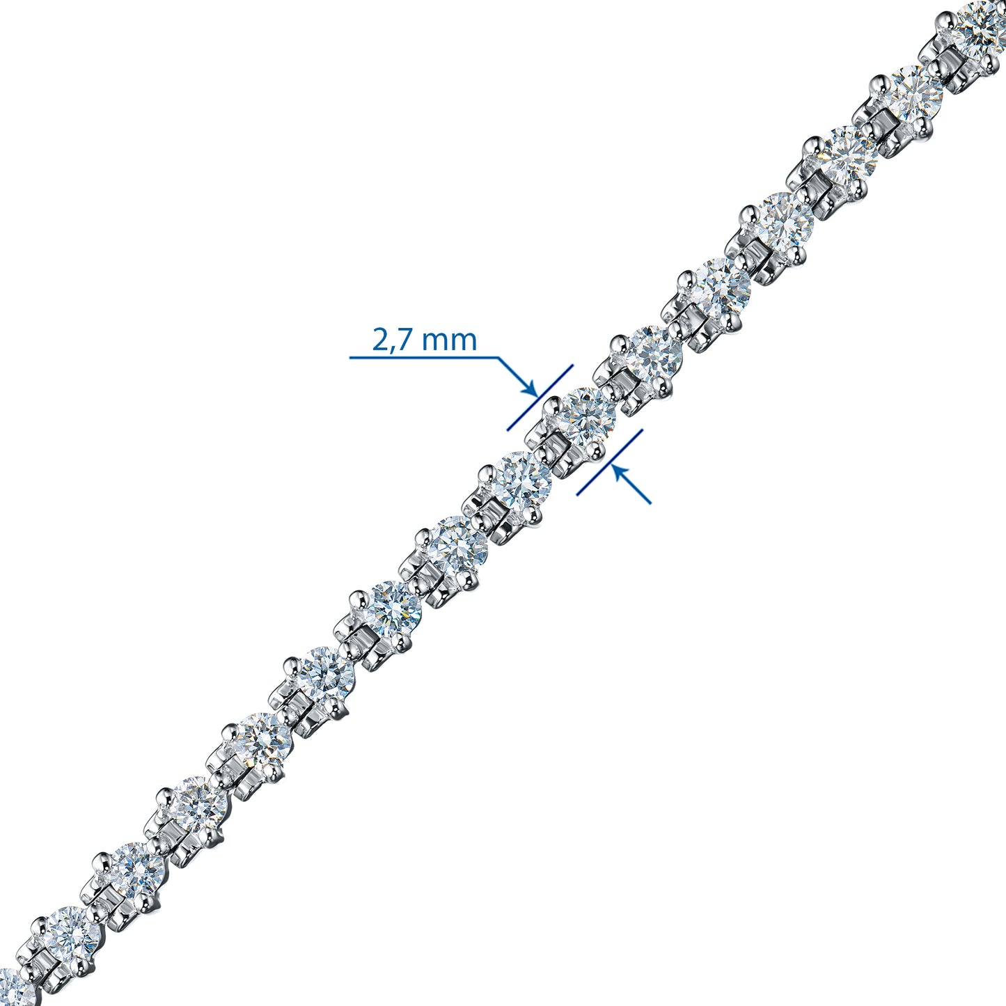 14K White Gold Bracelet with 58 Round-Cut Lab-Created Diamonds 1.637 CT.TW