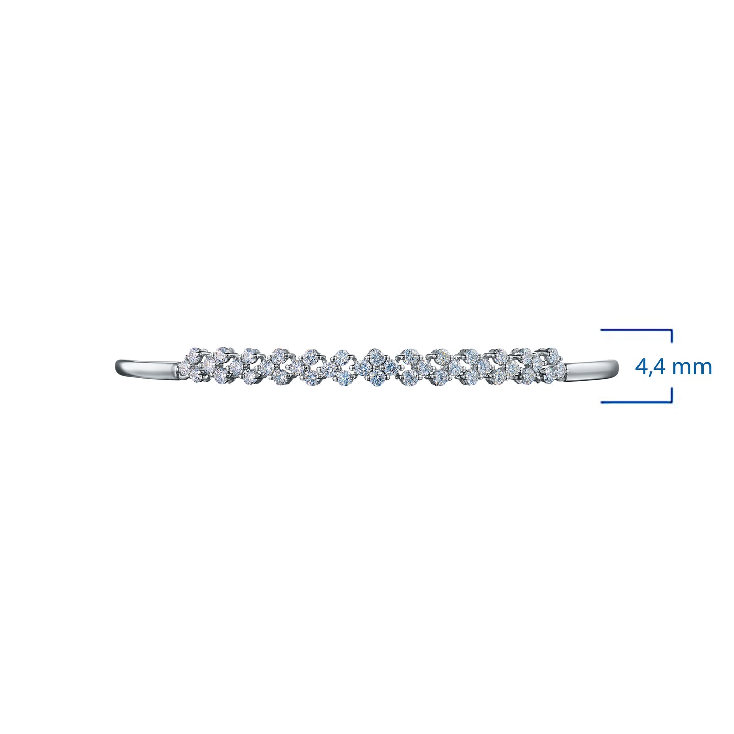 14K White Gold Bracelet with 40 Round-Cut Lab-Created Diamonds 1.365 CT.TW