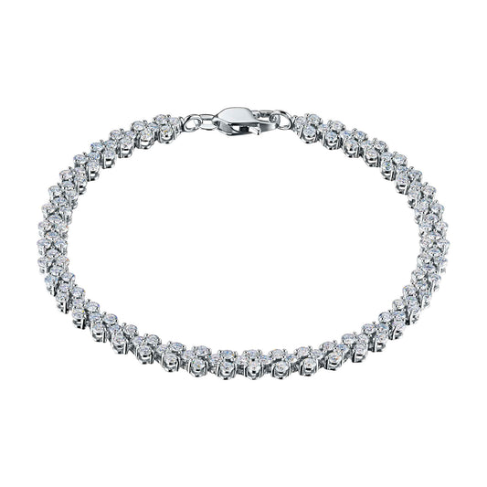 14K White Gold Bracelet with 124 Round-Cut Lab-Created Diamonds 2.784 CT.TW