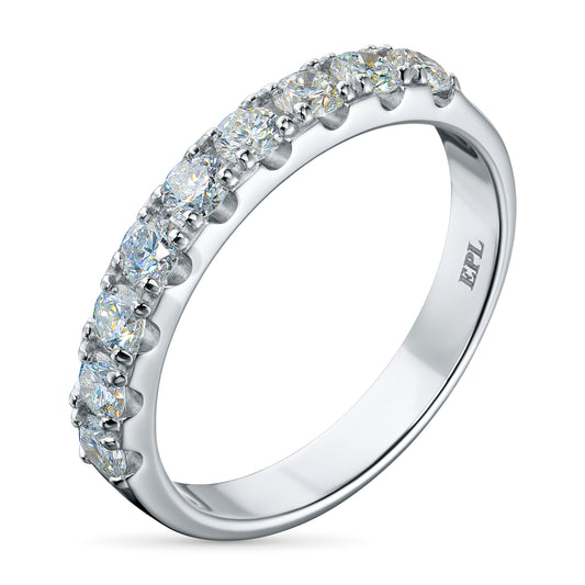 14K White Gold Ring with 9 Round-Cut Lab-Created Diamonds 0.444 CT.TW