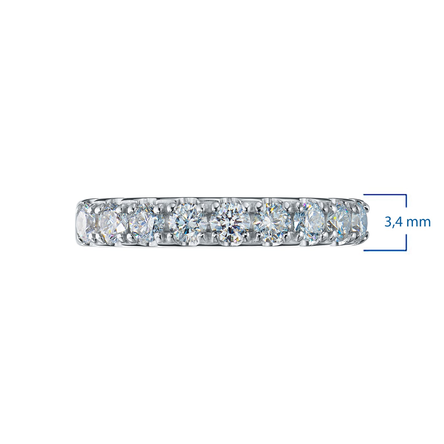 14K White Gold Ring with 9 Round-Cut Lab-Created Diamonds 0.444 CT.TW