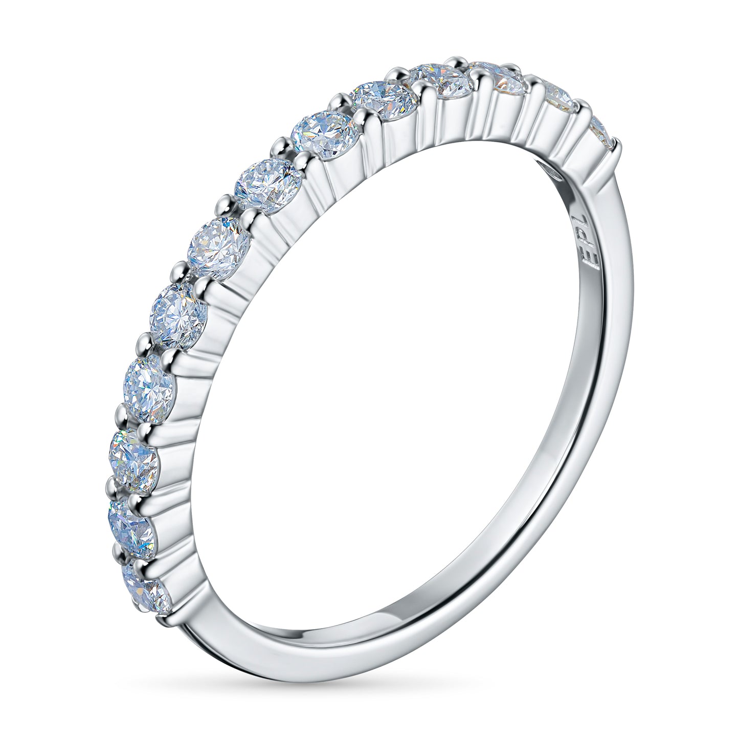 14K White Gold Ring with 13 Round-Cut Lab-Created Diamonds 0.483 CT.TW