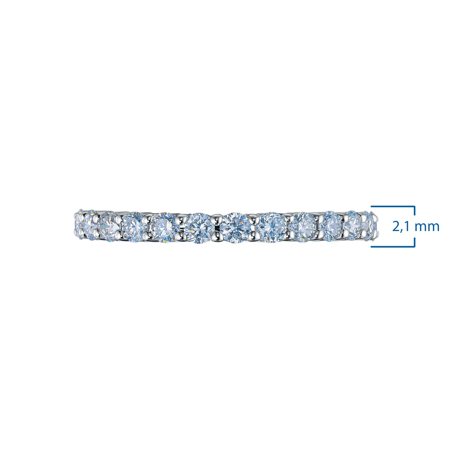 14K White Gold Ring with 13 Round-Cut Lab-Created Diamonds 0.483 CT.TW