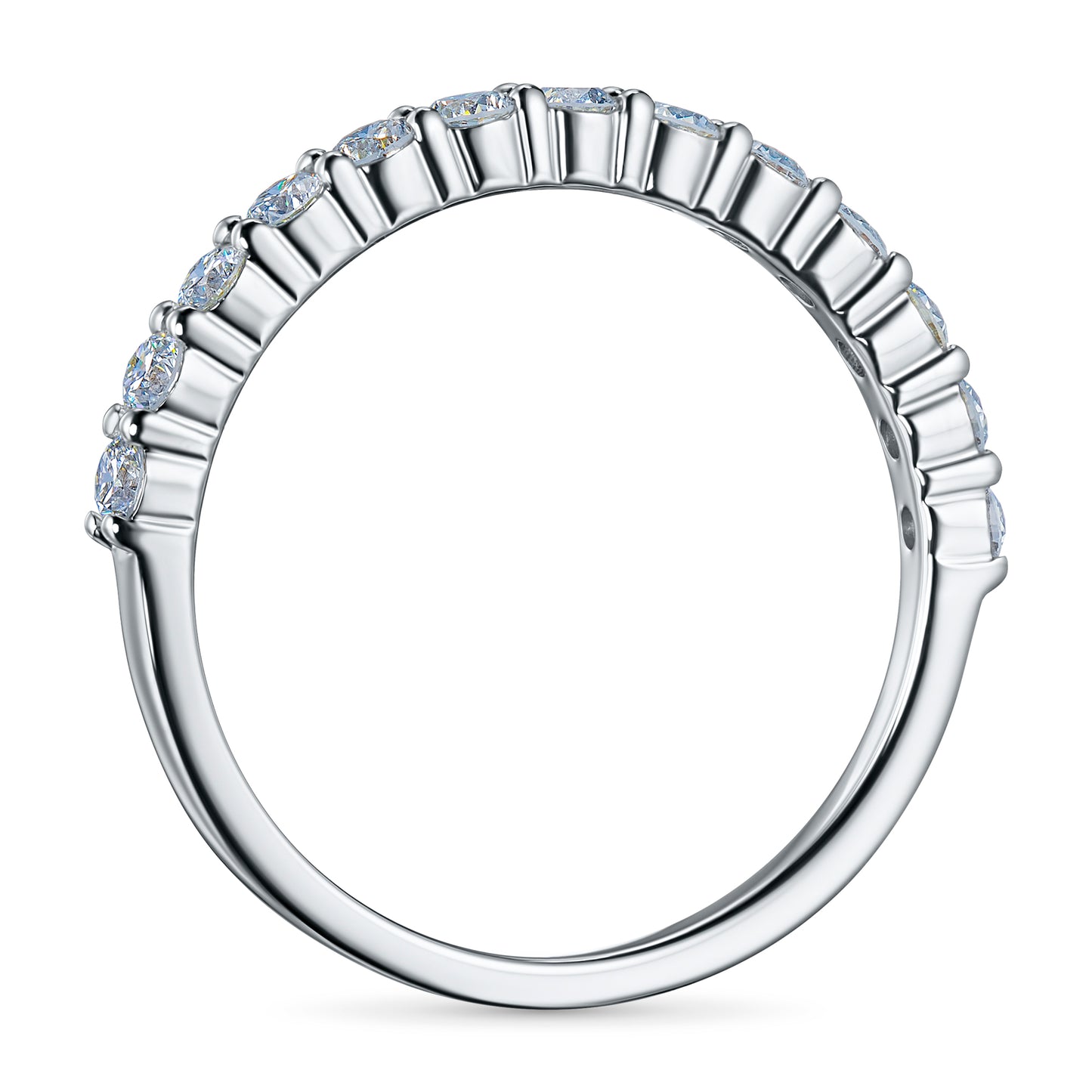 14K White Gold Ring with 13 Round-Cut Lab-Created Diamonds 0.483 CT.TW