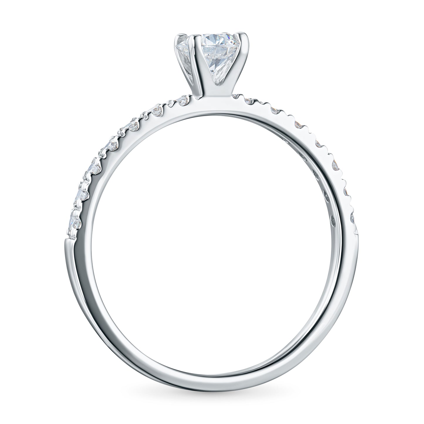 14K White Gold Ring with 15 Round-Cut Lab-Created Diamonds 0.51 CT.TW