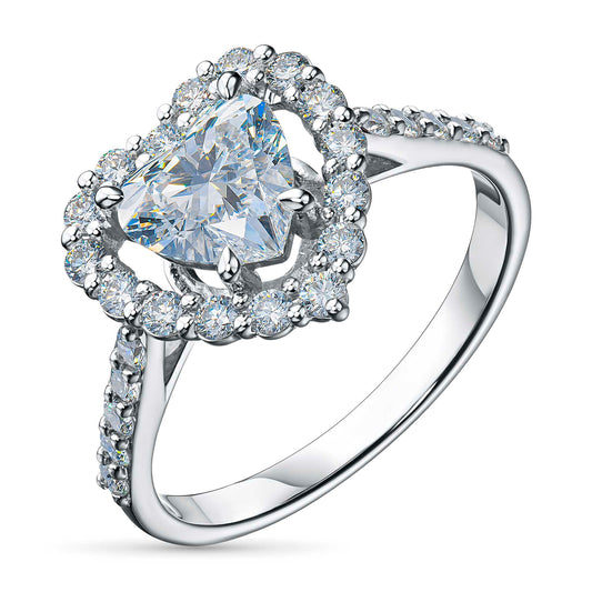 14K White Gold Ring with 27 Round-Cut Lab-Created Diamonds 1.522 CT.TW