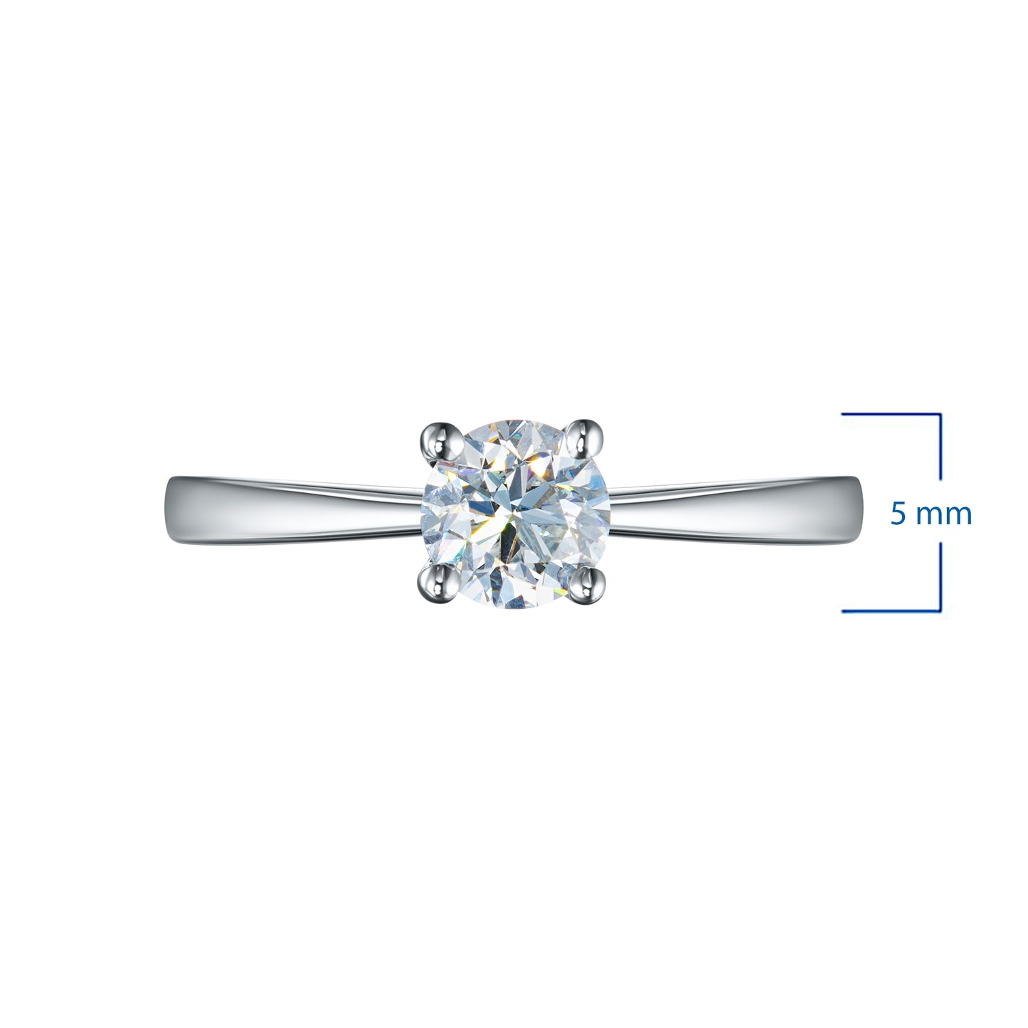 14K White Gold Ring with 1 Round-Cut Lab-Created Diamond 1.224 CT.TW