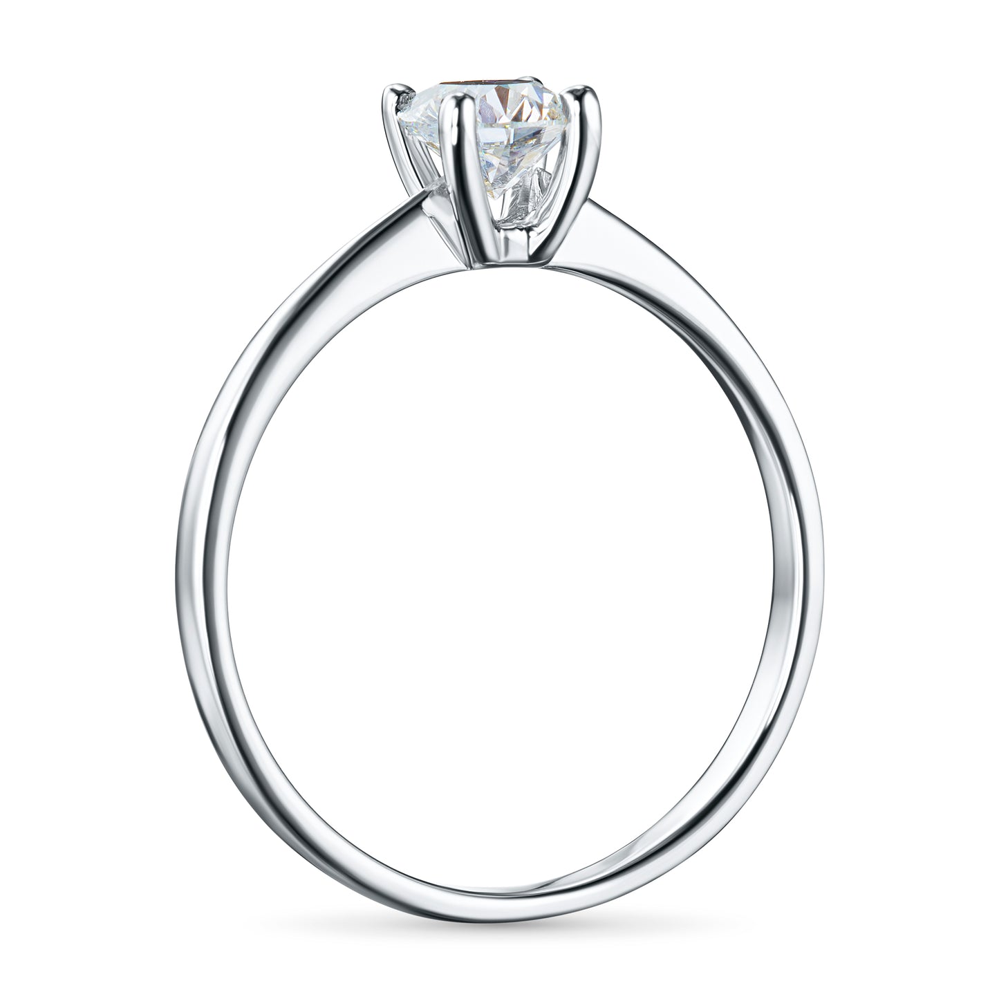 14K White Gold Ring with 1 Round-Cut Lab-Created Diamond 1.224 CT.TW