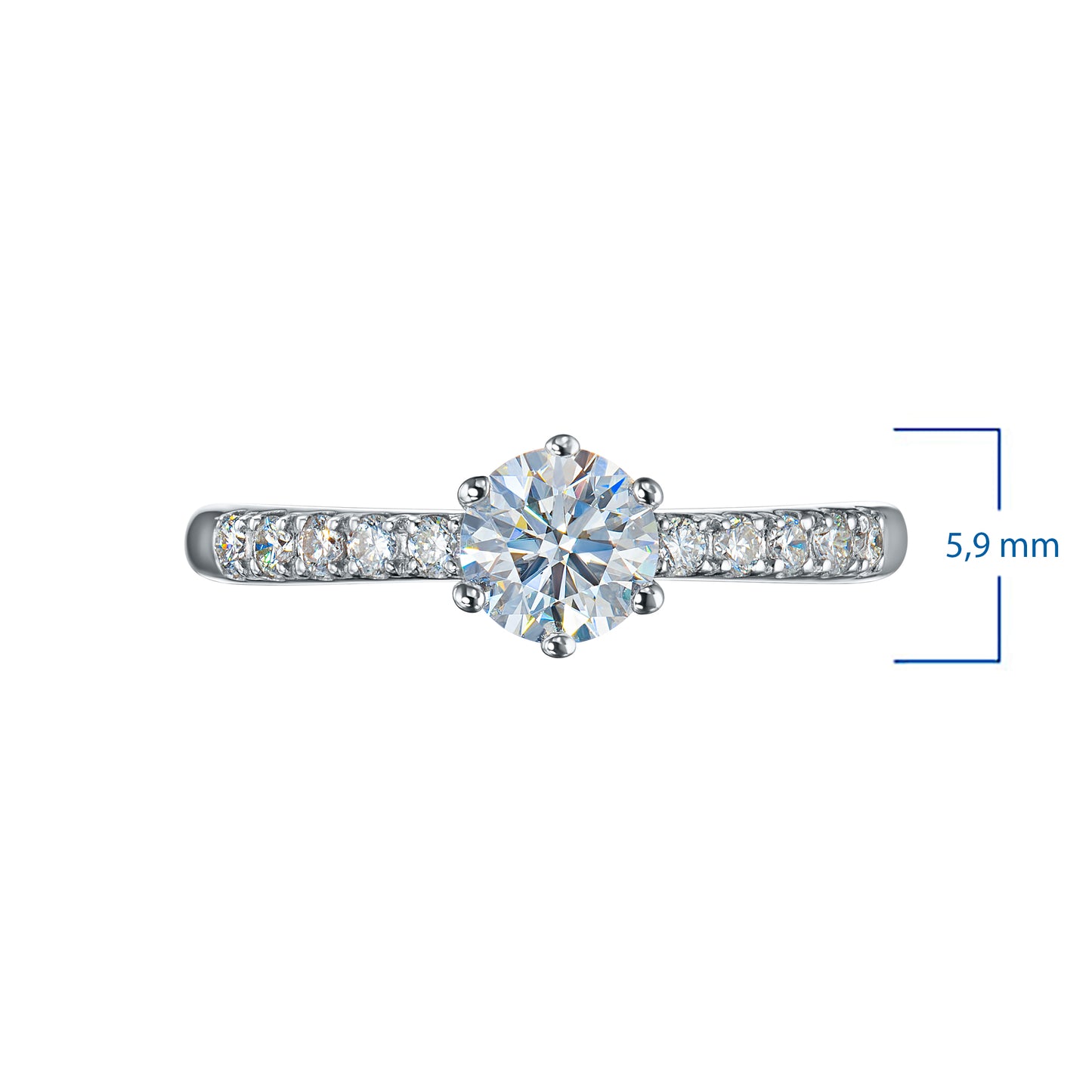 White Gold Ring with 11 Round-Cut Lab-Created Diamonds 1.007 CT.TW