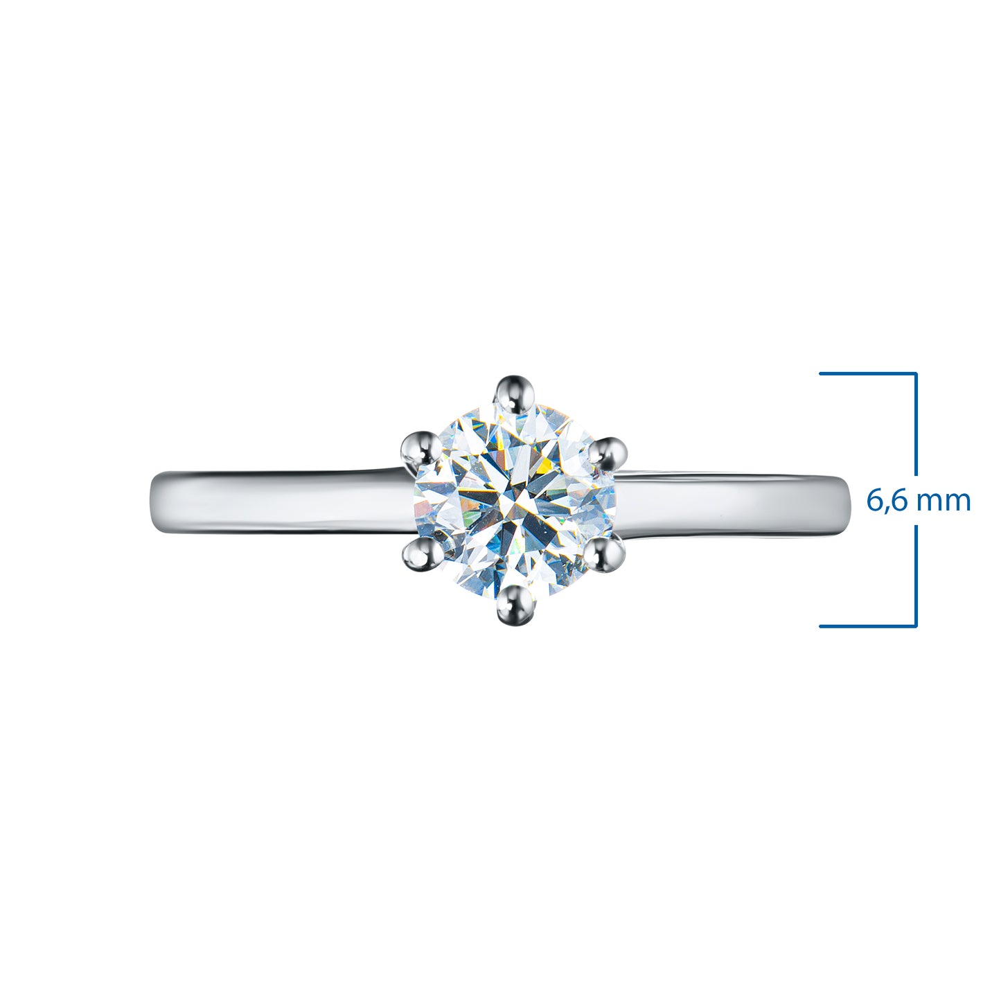 14K White Gold Ring with 1 Round-Cut Lab-Created Diamond 0.409 CT.TW