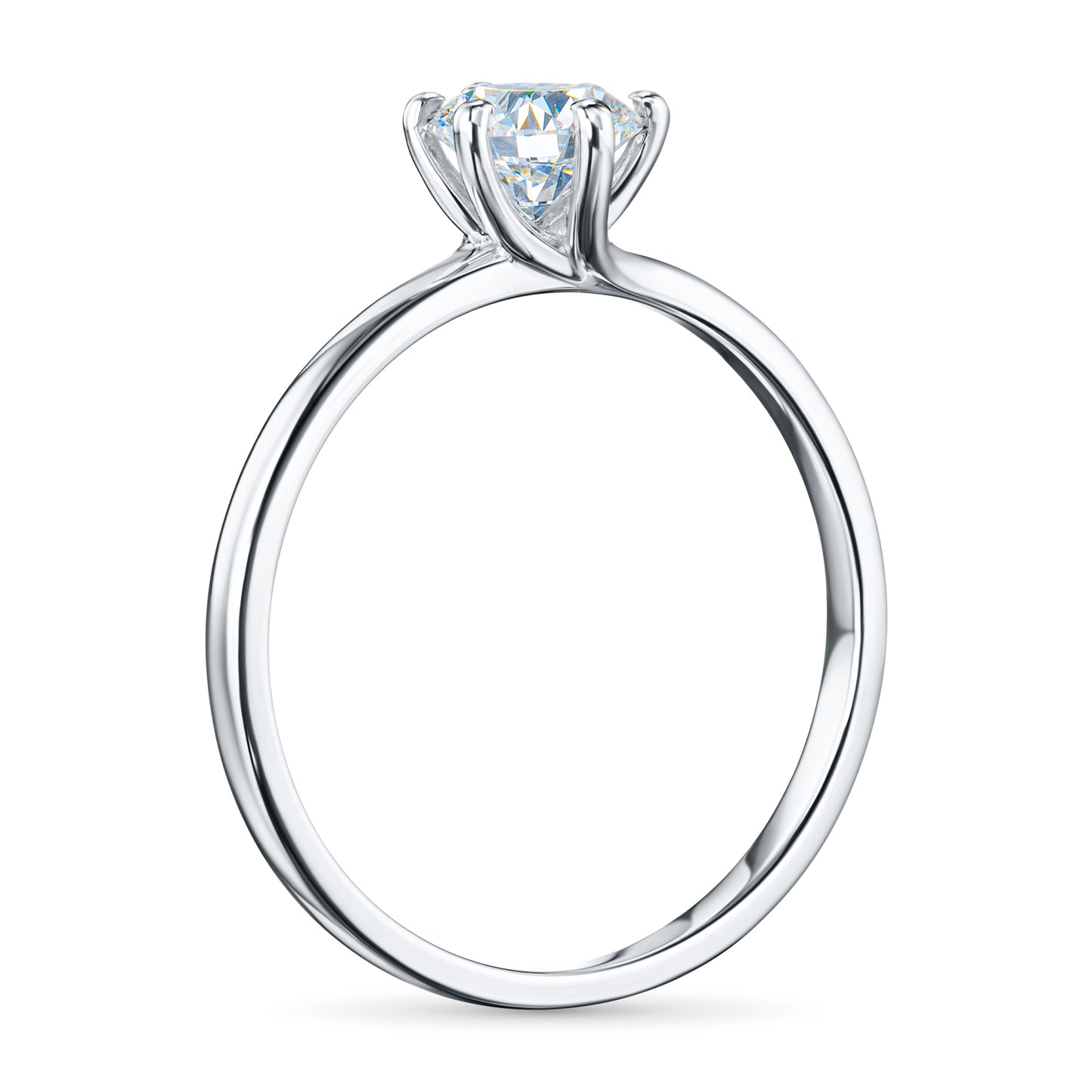 14K White Gold Ring with 1 Round-Cut Lab-Created Diamond 0.409 CT.TW