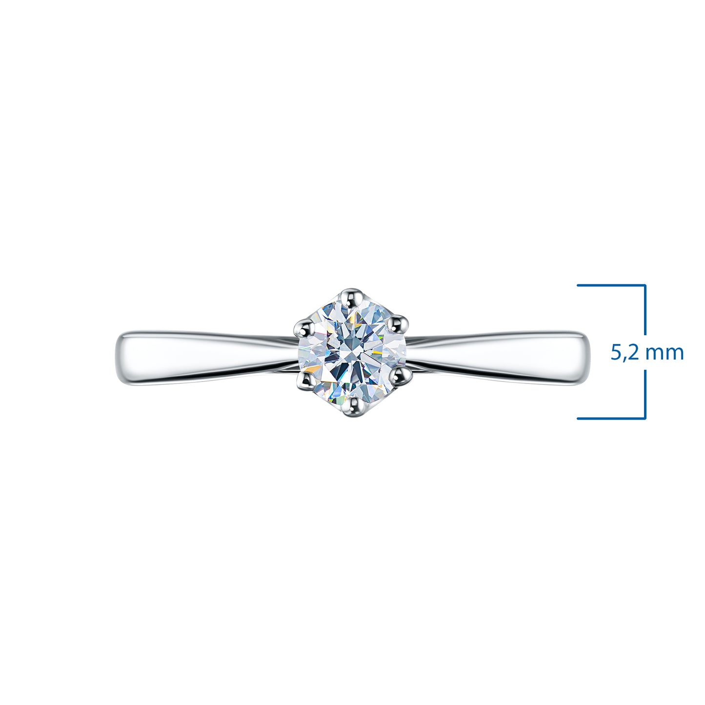 14K White Gold Ring with 1 Round-Cut Lab-Created Diamond 0.294 CT.TW