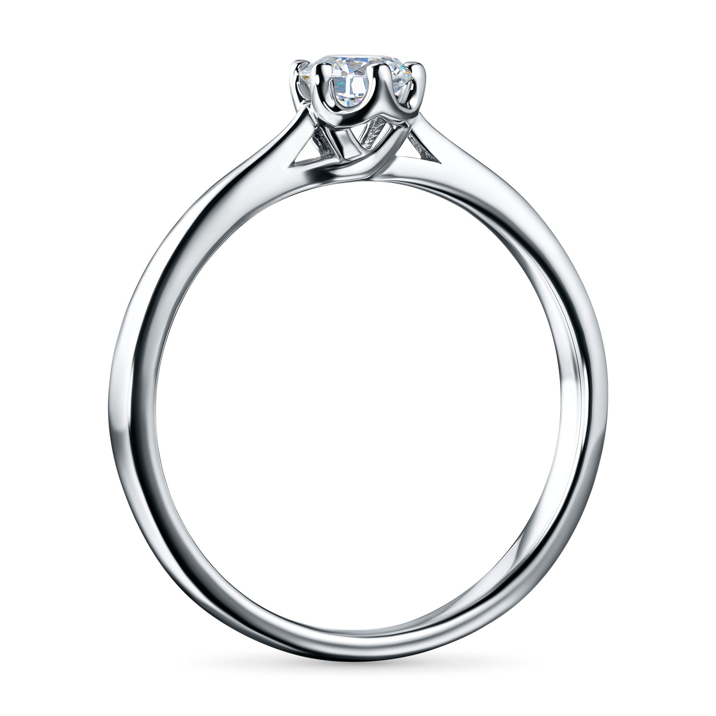 14K White Gold Ring with 1 Round-Cut Lab-Created Diamond 0.294 CT.TW