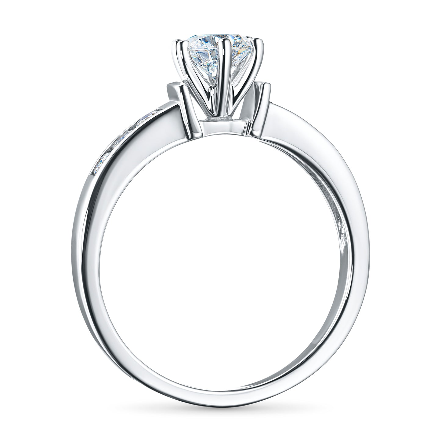 14K White Gold Ring with 7 Round-Cut Lab-Created Diamonds 0.824 CT.TW