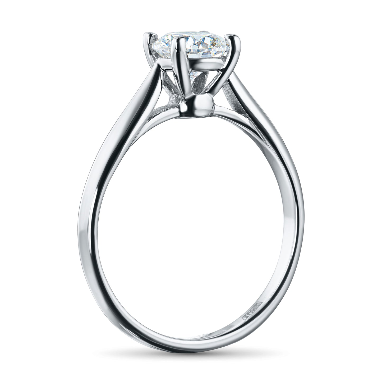 14K White Gold Ring with 1 Round-Cut Lab-Created Diamond 0.562 CT.TW