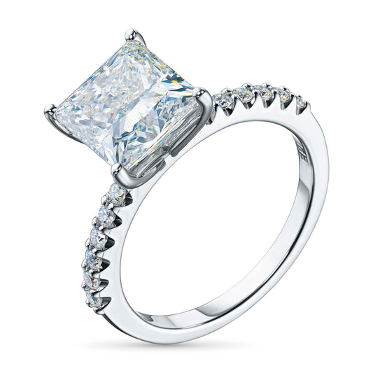 White Gold Ring with 13 Round-Cut Lab-Created Diamonds 3.276 CT.TW