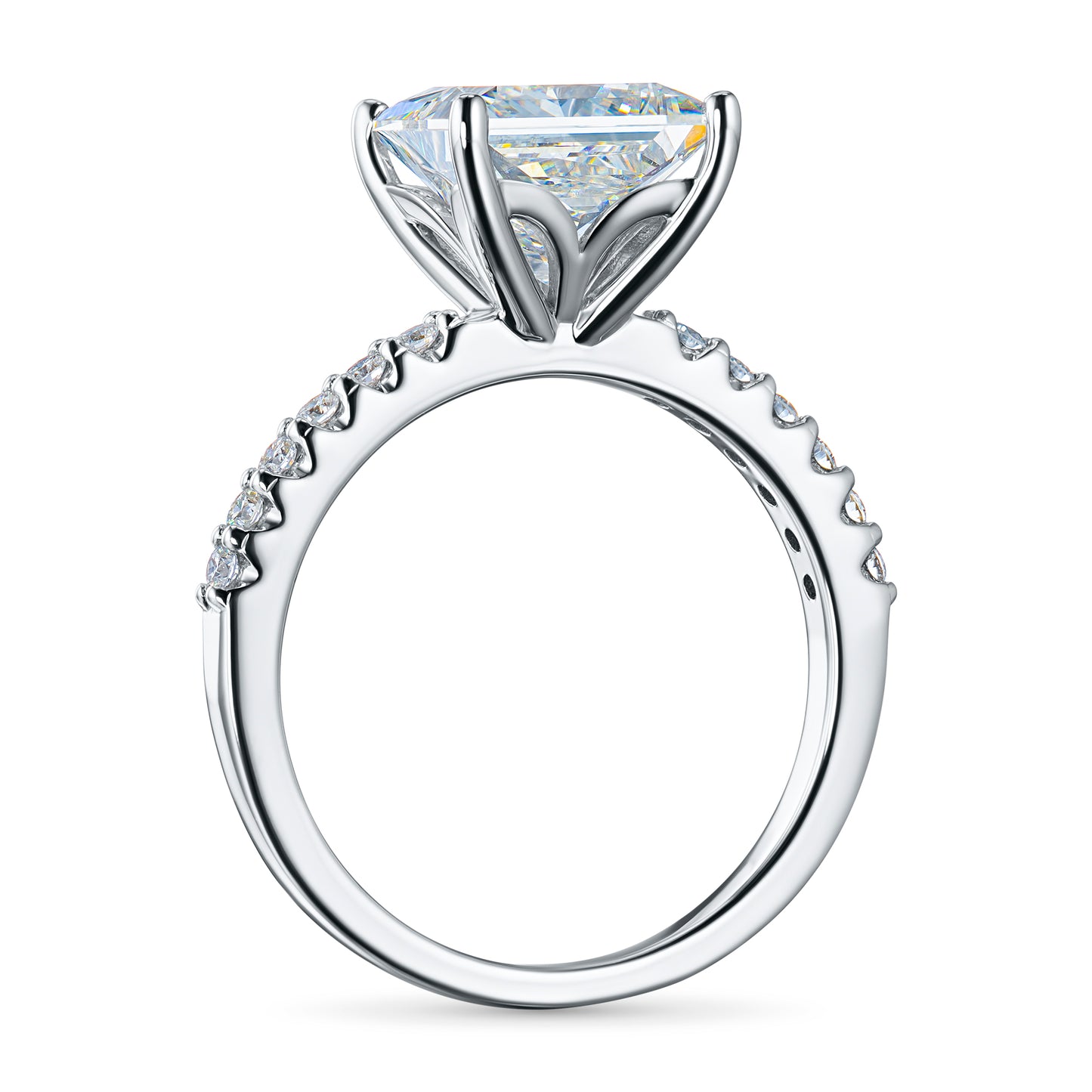 White Gold Ring with 13 Round-Cut Lab-Created Diamonds 3.276 CT.TW