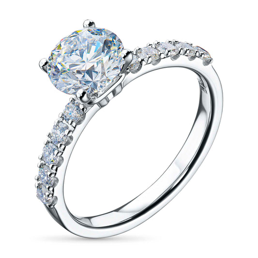 White Gold Ring with 11 Round-Cut Lab-Created Diamonds 1.762 CT.TW