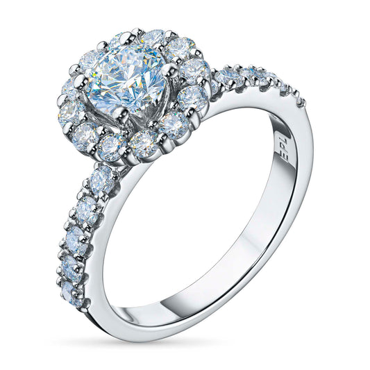 White Gold Ring with 23 Round-Cut Lab-Created Diamonds 1.52 CT.TW